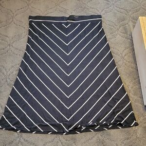 Ava & Viv Black Skirt with White Chevron Stripes